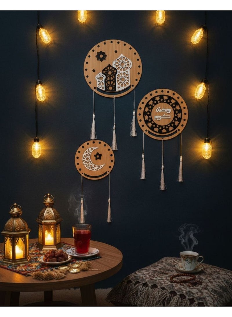 طقم ديكور حائط رمضان مقاسات خشب mdf ٣مل
